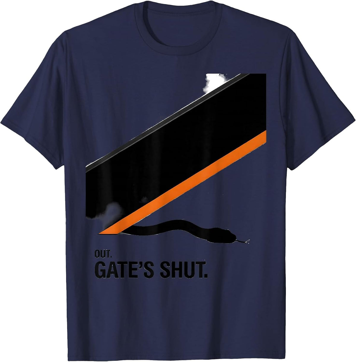 Out Gate's Shut Brutalist Graphic St Patricks Day Irish T-Shirt - Navy Blue