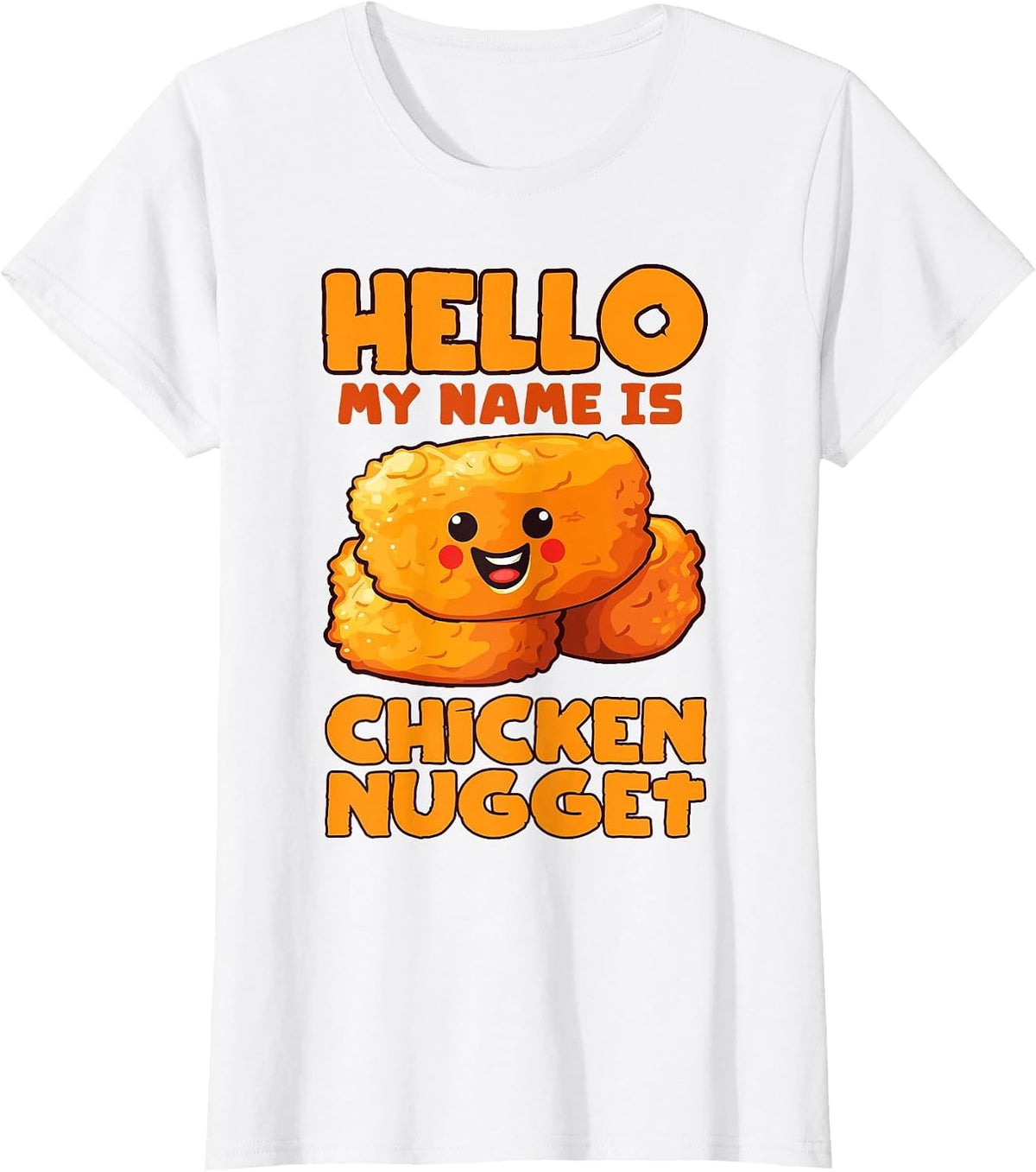 Hello My Name is Chicken Nugget Costume Kids Chicken Nugget T-Shirt - White