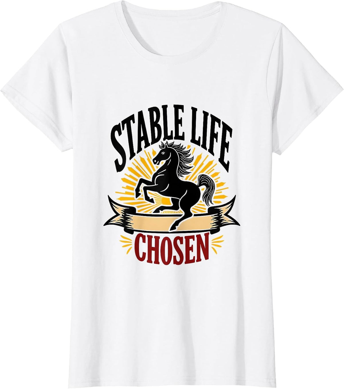 Stable Life Chosen Horse Lover Design T-Shirt - White