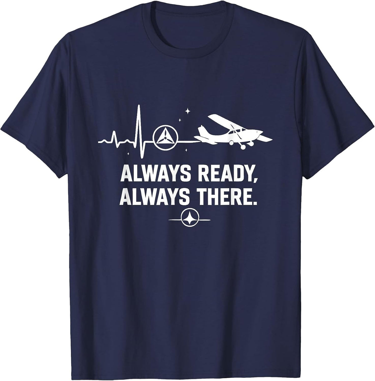 Always Ready Always There Aviation Pilot Civil Air Patrol T-Shirt - Navy Blue