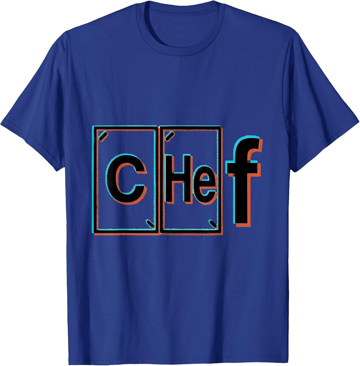 Men's CHEf Funny Science Nerd Periodic Table Element Pun T-Shirt - Royal Blue