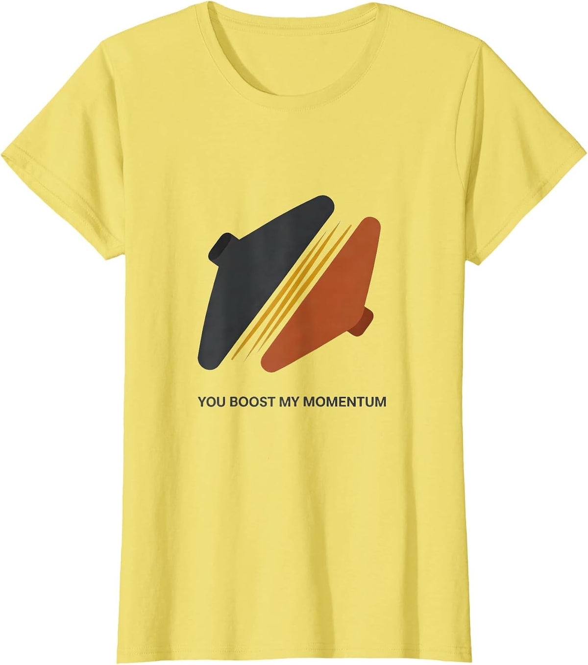 You Boost My Momentum Midcentury Modern Science Nerd Humor T-Shirt - Lemon Yellow