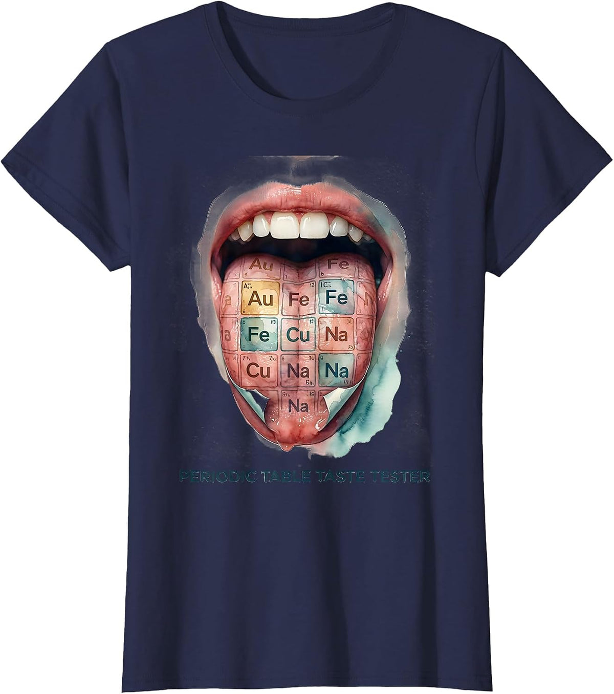 Women's Can I Lick It Periodic Table Taste Tester T-Shirt - Navy Blue