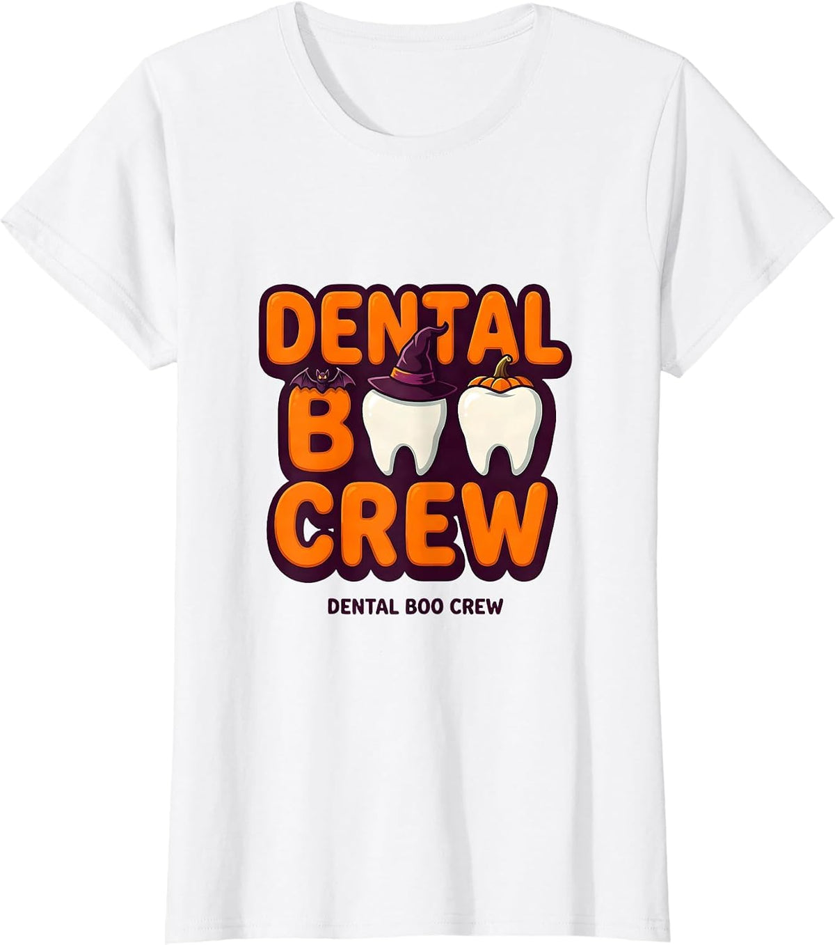 Dental Boo Crew Funny Dentist Halloween Costume Dental Team T-Shirt - White
