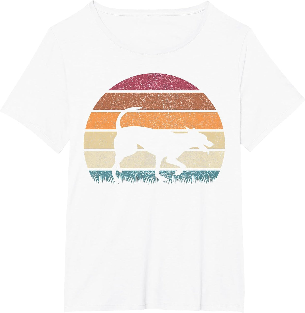 Vintage Retro Sunset Formosan Mountain Dog Lover Distressed T-Shirt - White