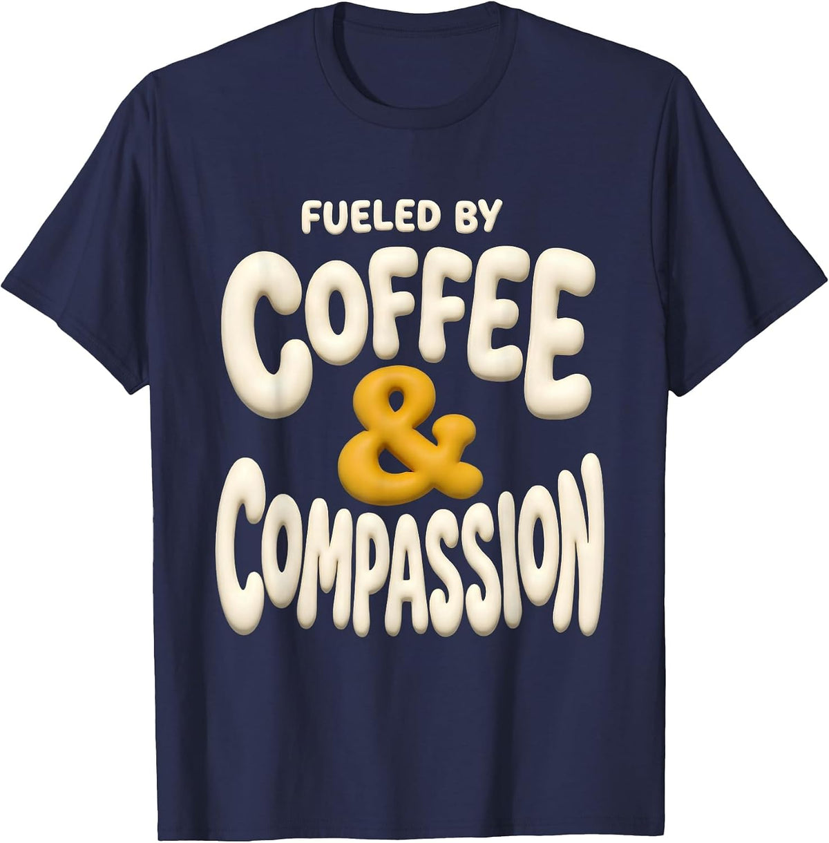 Men's Fueled by Coffee and Compassion Special Ed Teacher T-Shirt - Navy Blue