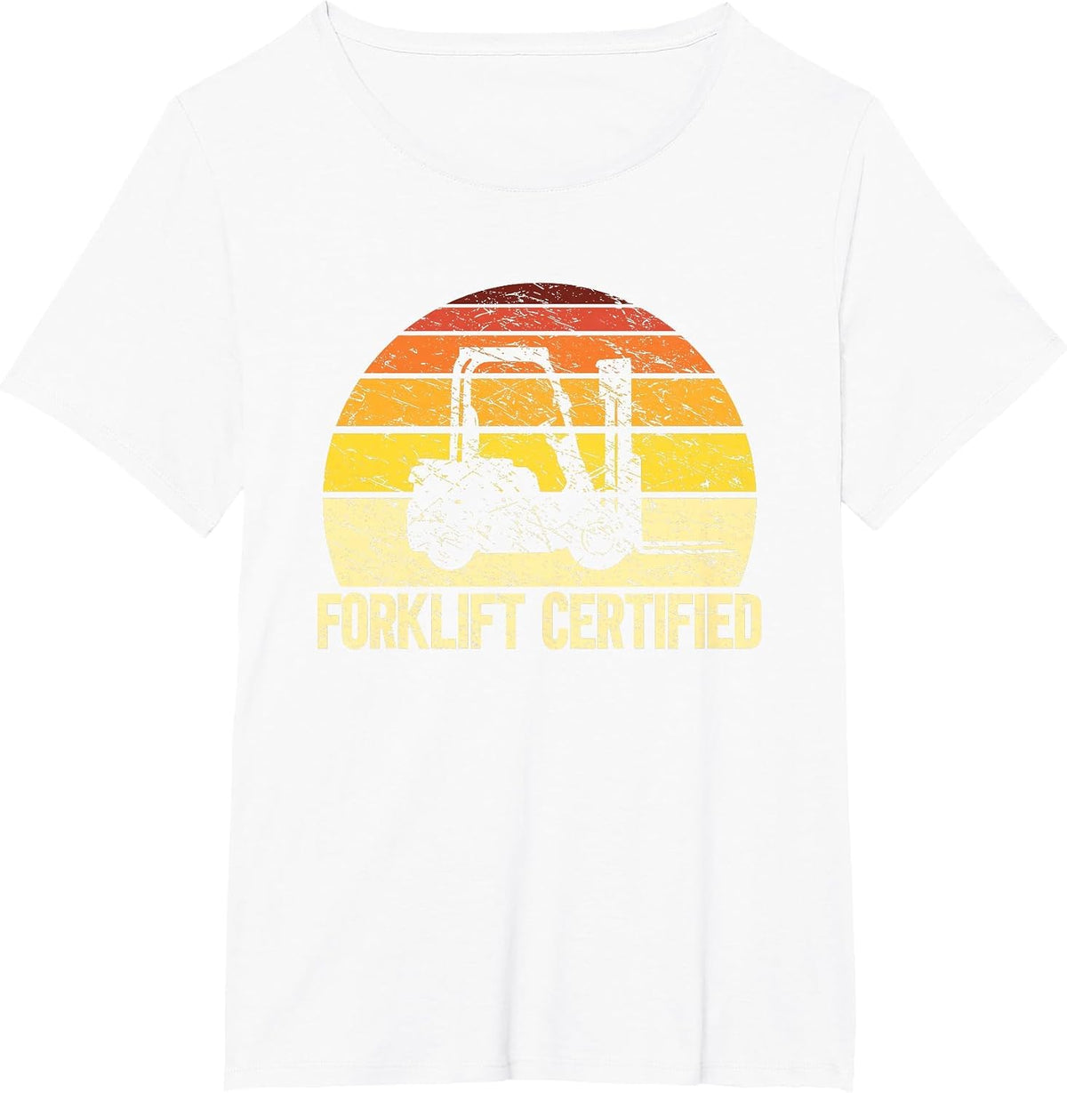 Retro Forklift Certified Forklift Operator Lift Truck Driver T-Shirt - White