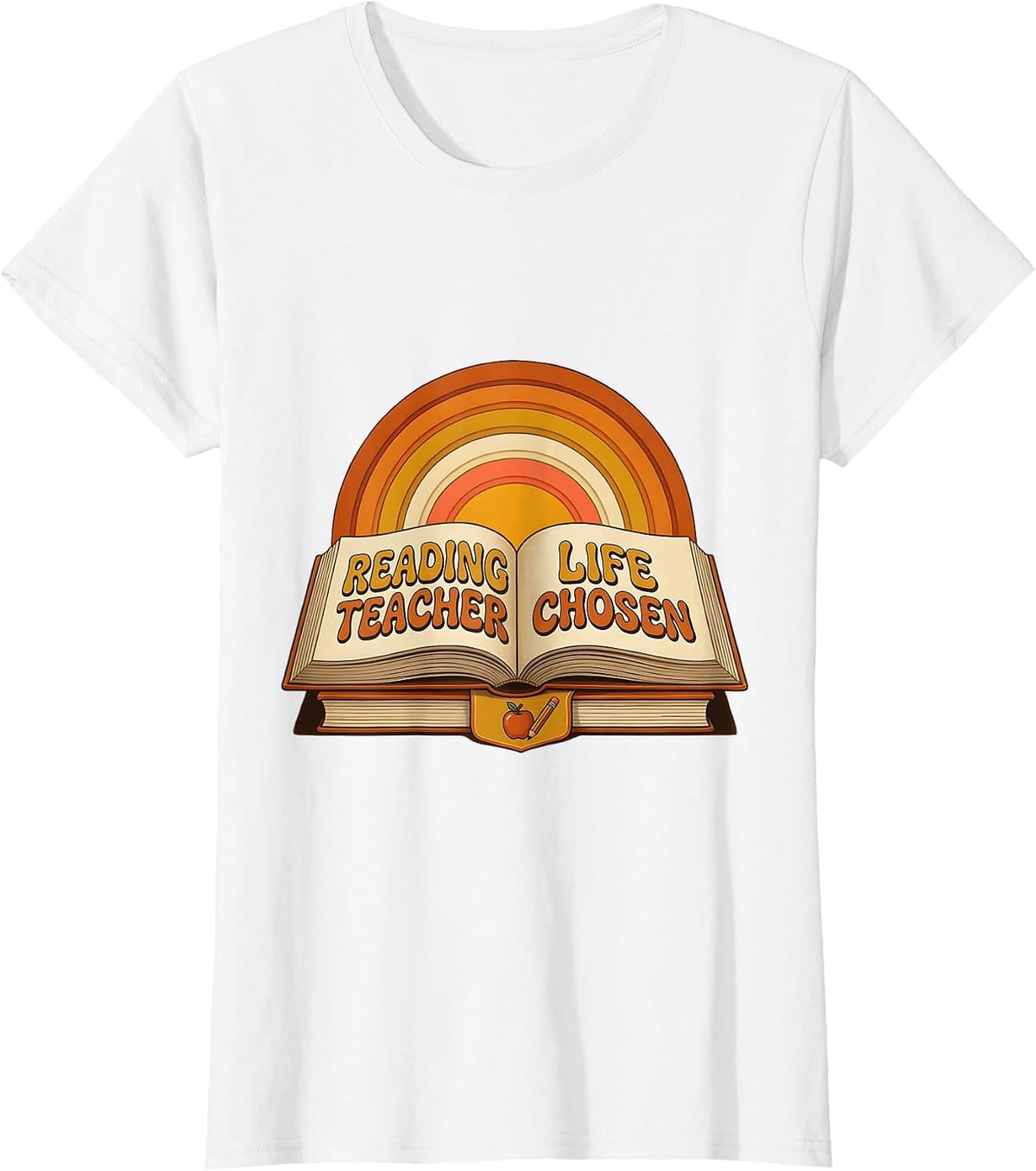 Reading Teacher Life Chosen Educator Design T-Shirt - White