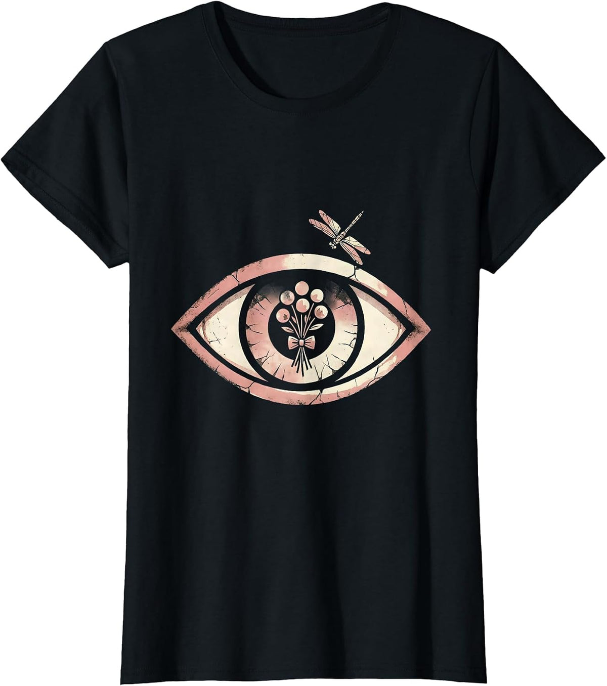 Horse Eye Floral Reflection Western Graphic T-Shirt - Black