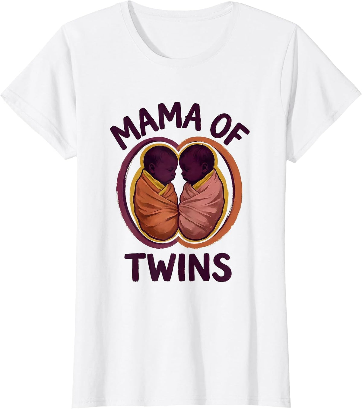 Mama of Twins Cute Sentimental Twin Pregnancy Announcement T-Shirt - White