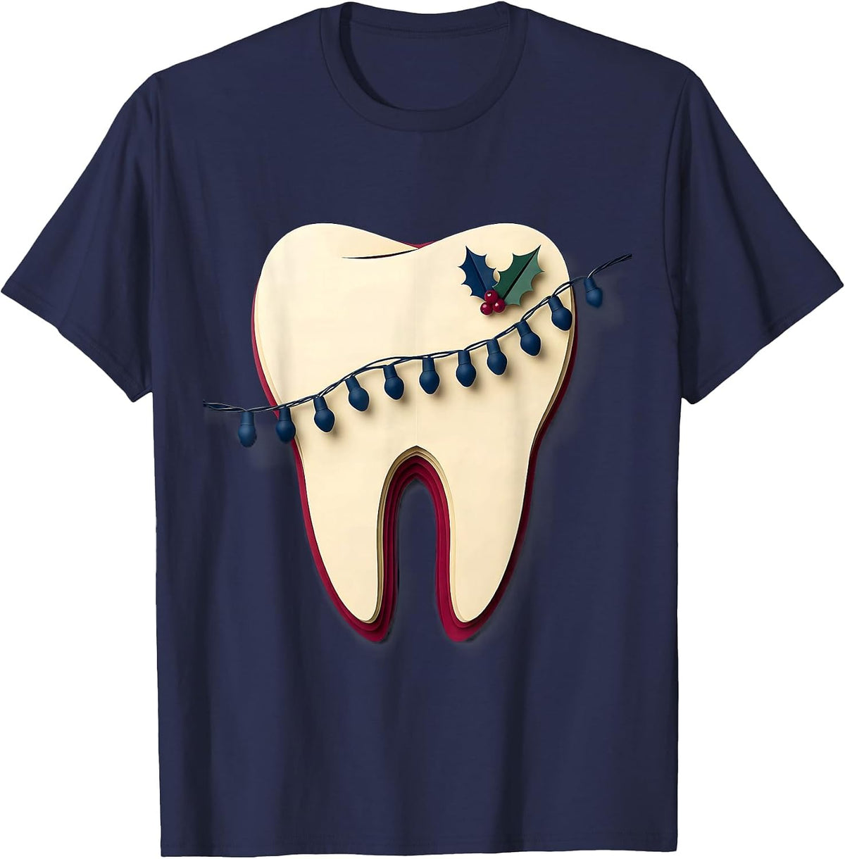Broad Tooth Dental Christmas Dentist Team Humor T-Shirt - Navy Blue