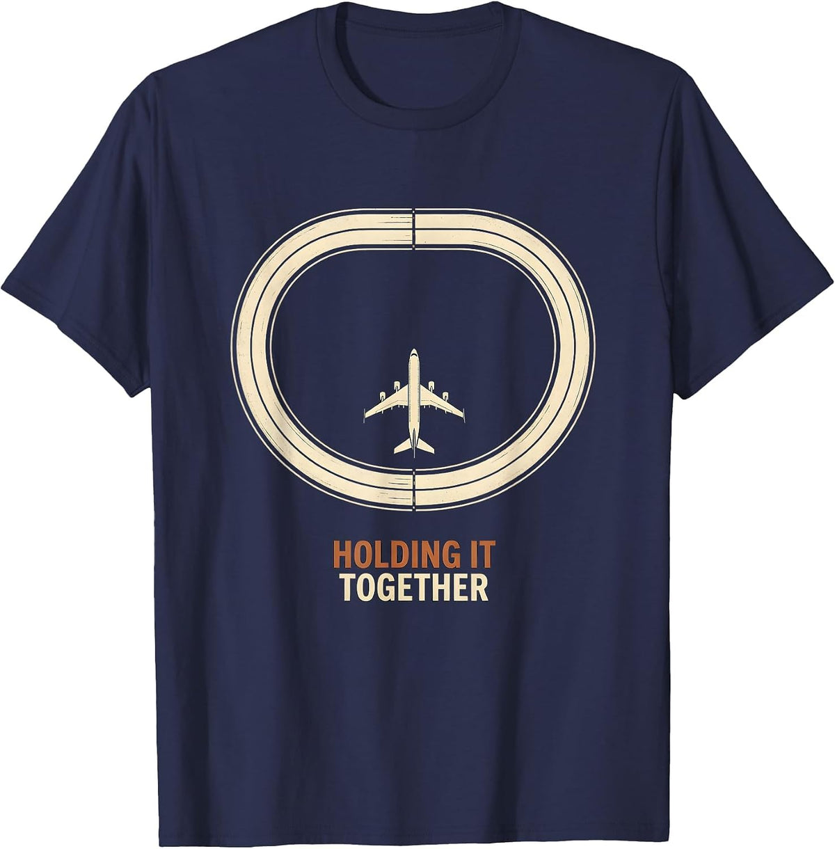 Holding It Together Vintage Aviation Enthusiast Pilot Family T-Shirt - Navy Blue