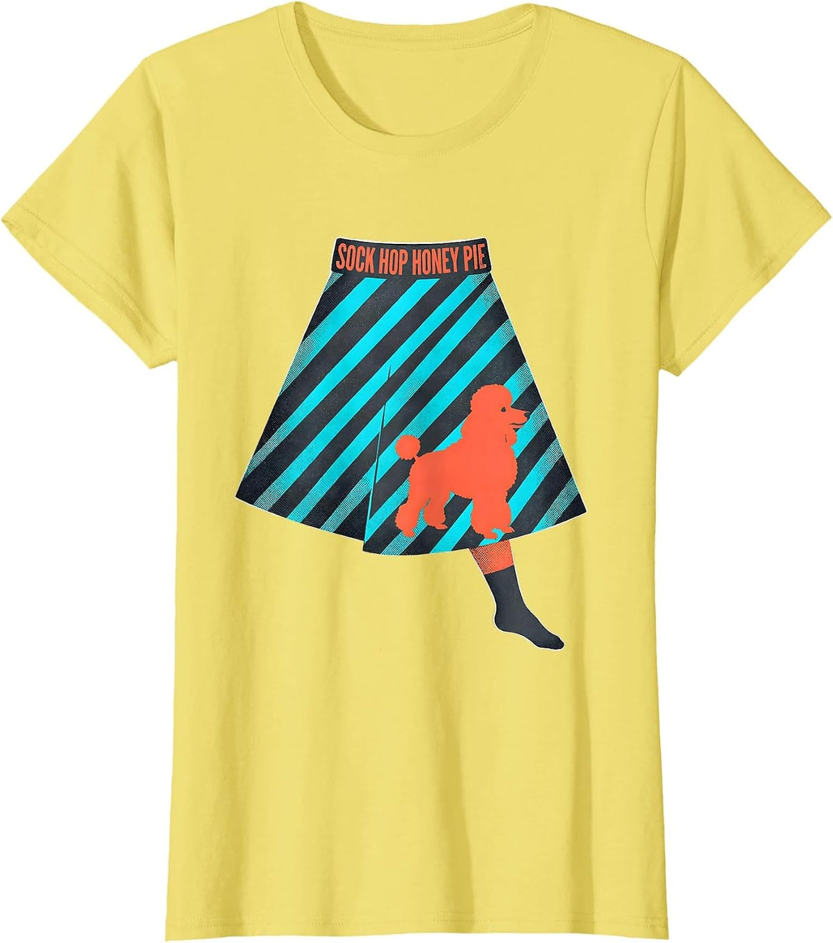 Sock Hop Honey Pie Midcentury Modern 50s Costume Poodle T-Shirt - Lemon Yellow