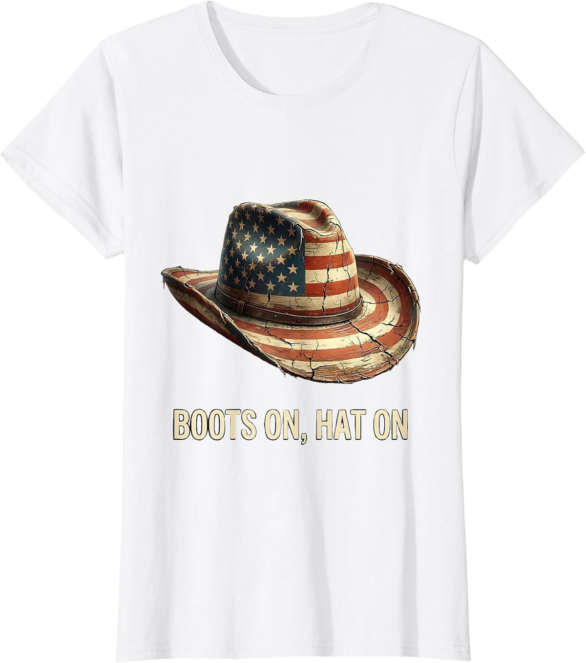 Women's Boots On Hat On Cowboy Life Design T-Shirt - White