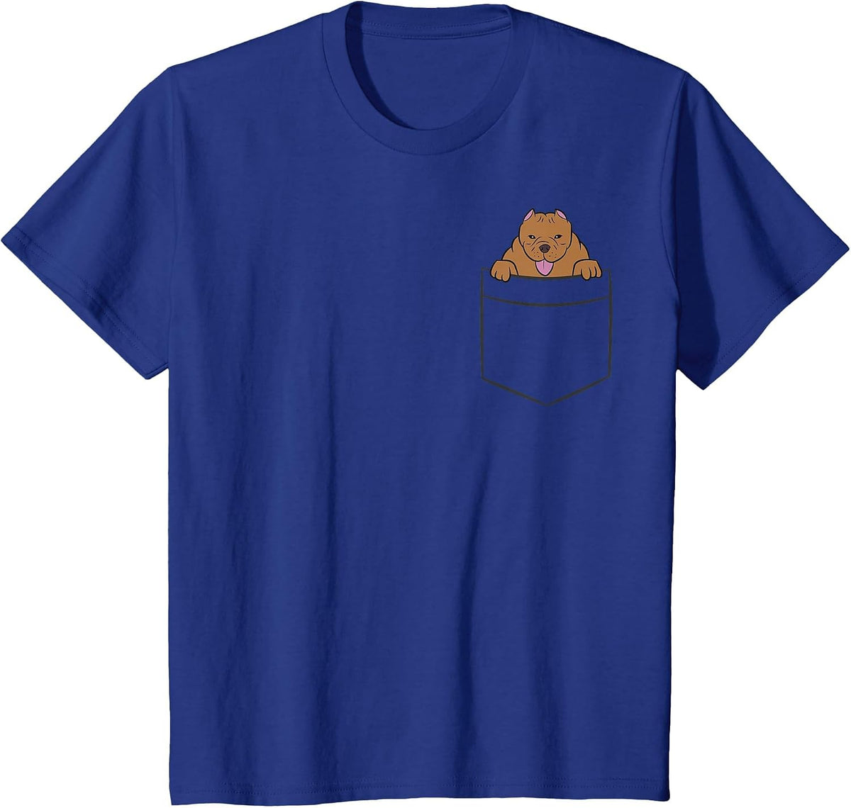 American Bully in The Pocket Cute American Bully T-Shirt - Royal Blue