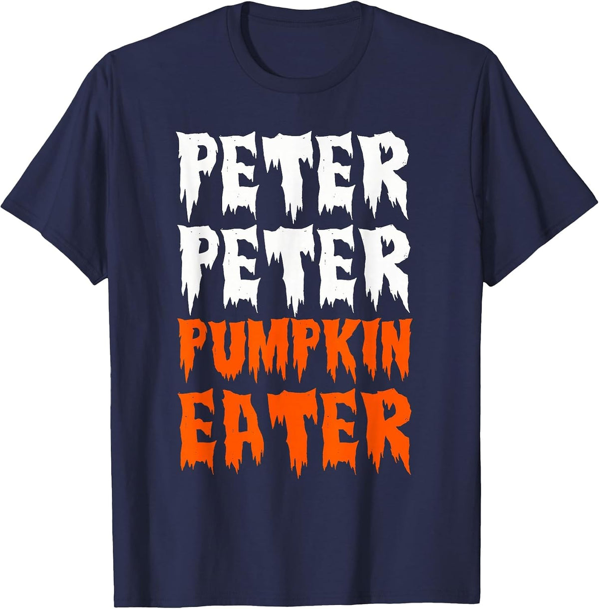 Peter Pumpkin Costume Eater for Couples Matching Halloween T-Shirt - Navy Blue