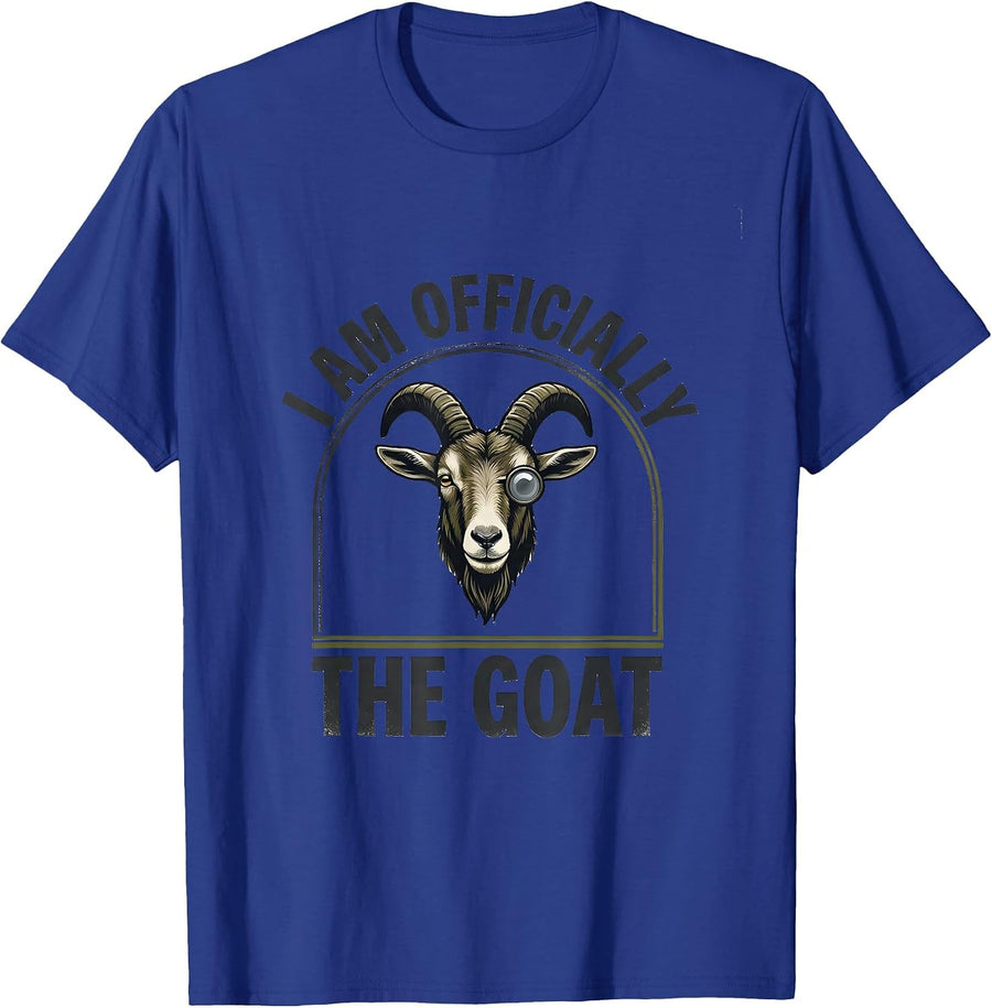 I Am Officially The Goat Minimalist Funny Goat Lover Humor T-Shirt - Royal Blue