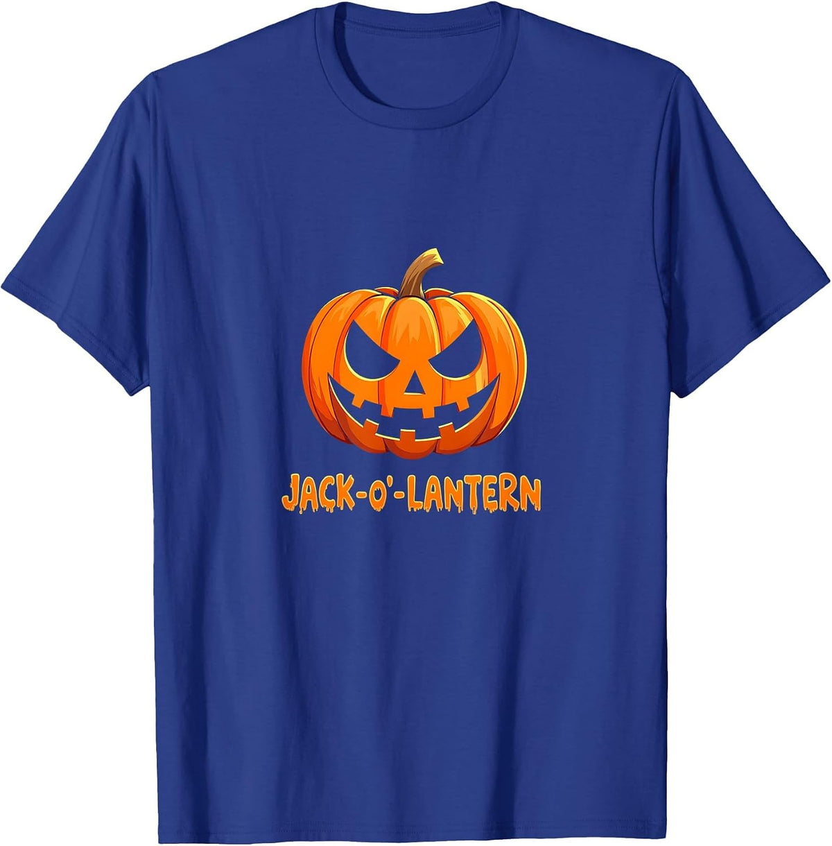 Halloween Classic Jack-o'-Lantern Spooky Pumpkin T-Shirt - Royal Blue