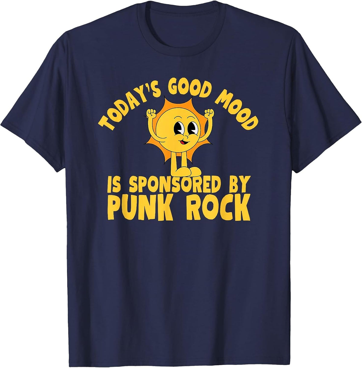 Cute Retro Vintage Funny Punk Rock T-Shirt - Navy Blue