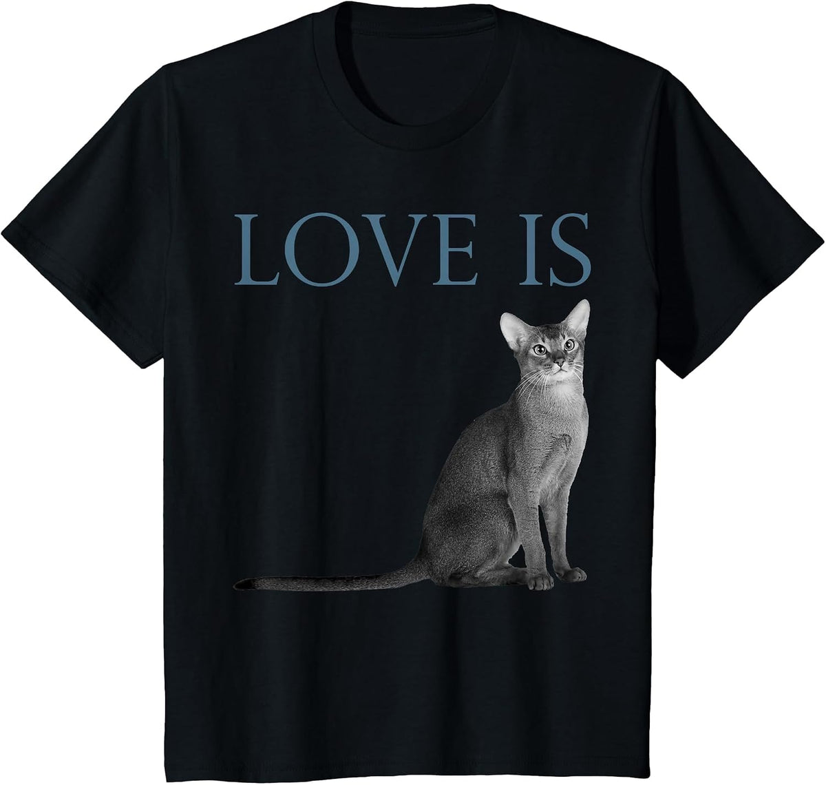 Love is Abyssinian Cat T-Shirt - Black