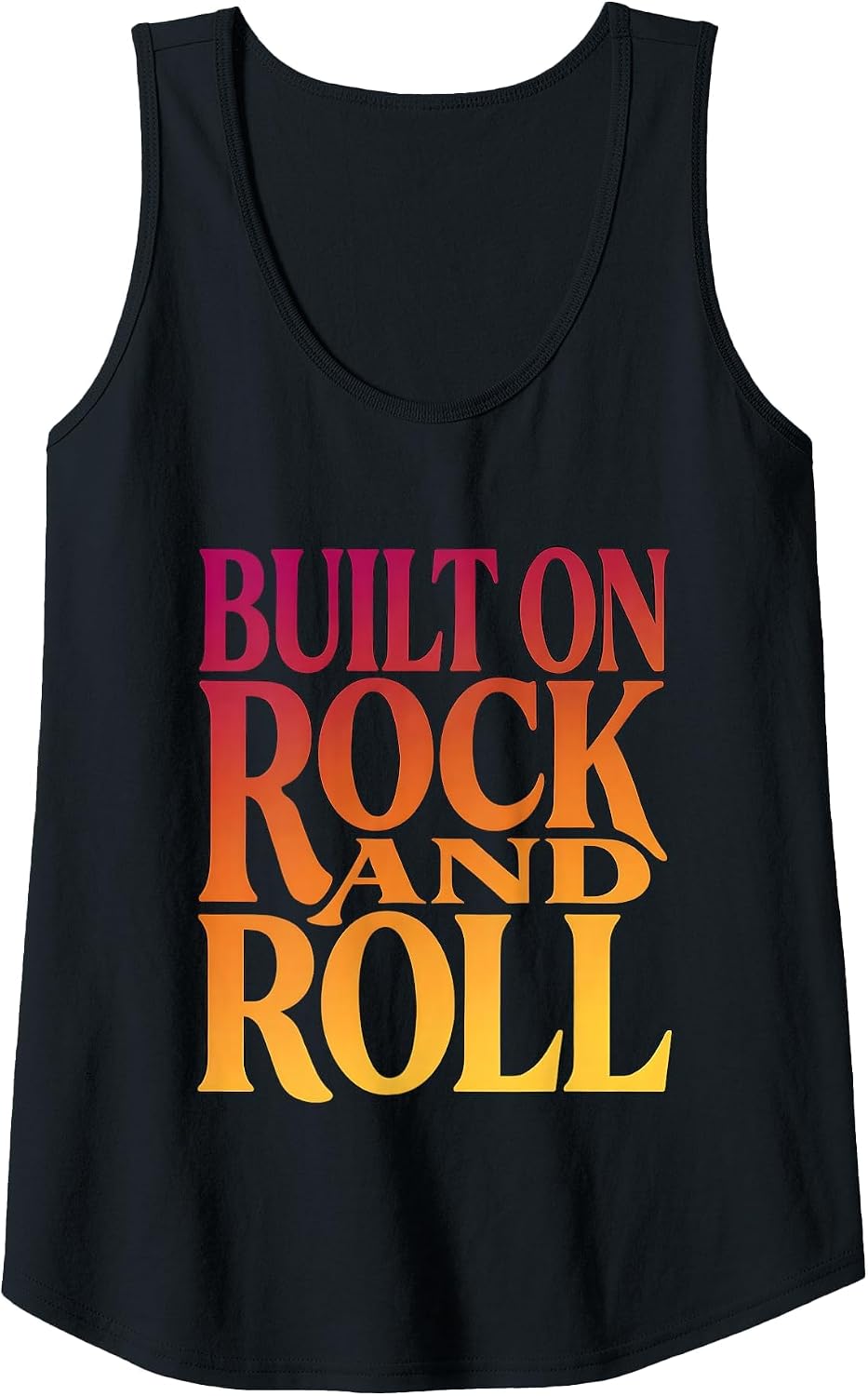 Built on Rock and Roll Vintage Women Band Design Tank Top - Black