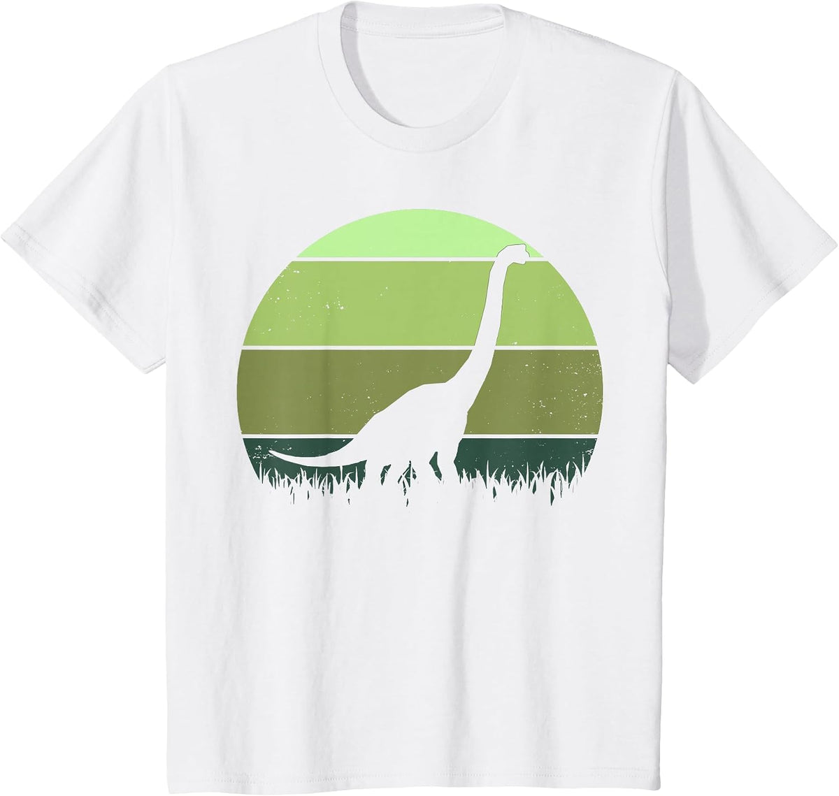 Vintage Brachiosaurus Retro Sauropod Dinosaur T-Shirt - White
