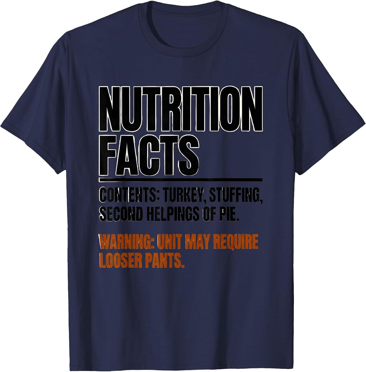 Men's Contents Turkey Stuffing Second Helpings Pie Thanksgiving T-Shirt - Navy Blue