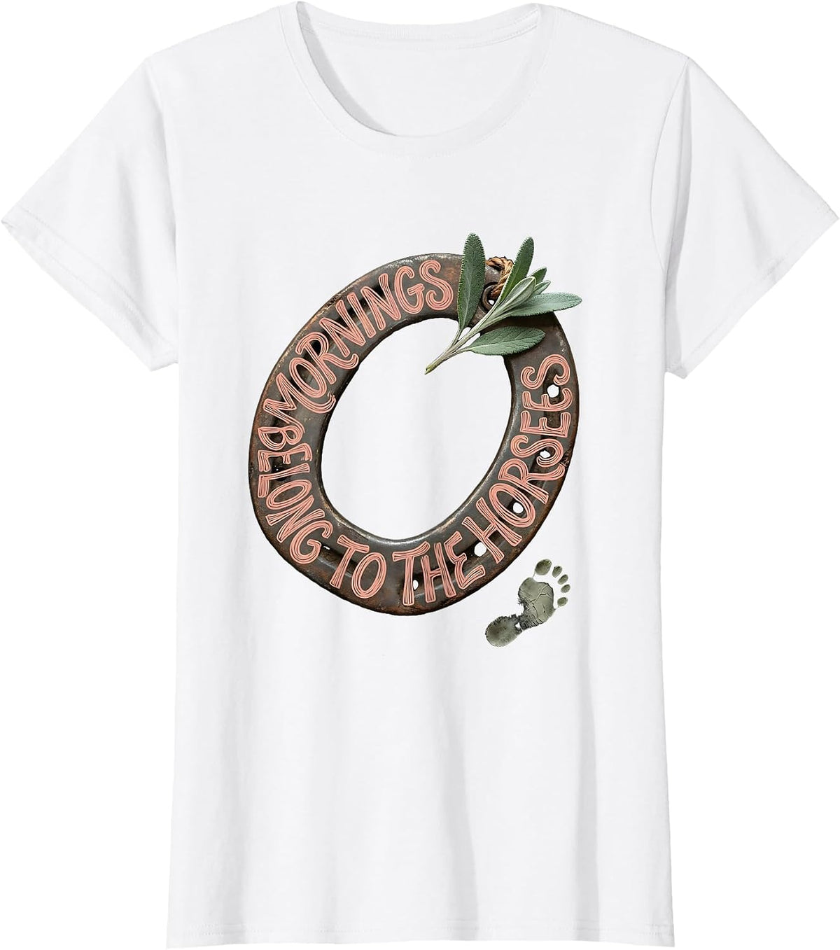 Women's Mornings Belong To The Horses Boho Horse Lover Gift T-Shirt - White