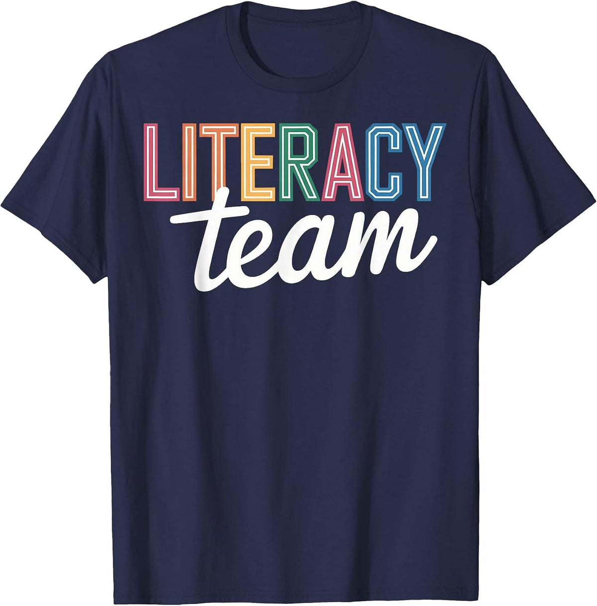Literacy Team Teacher T-Shirt - Navy Blue