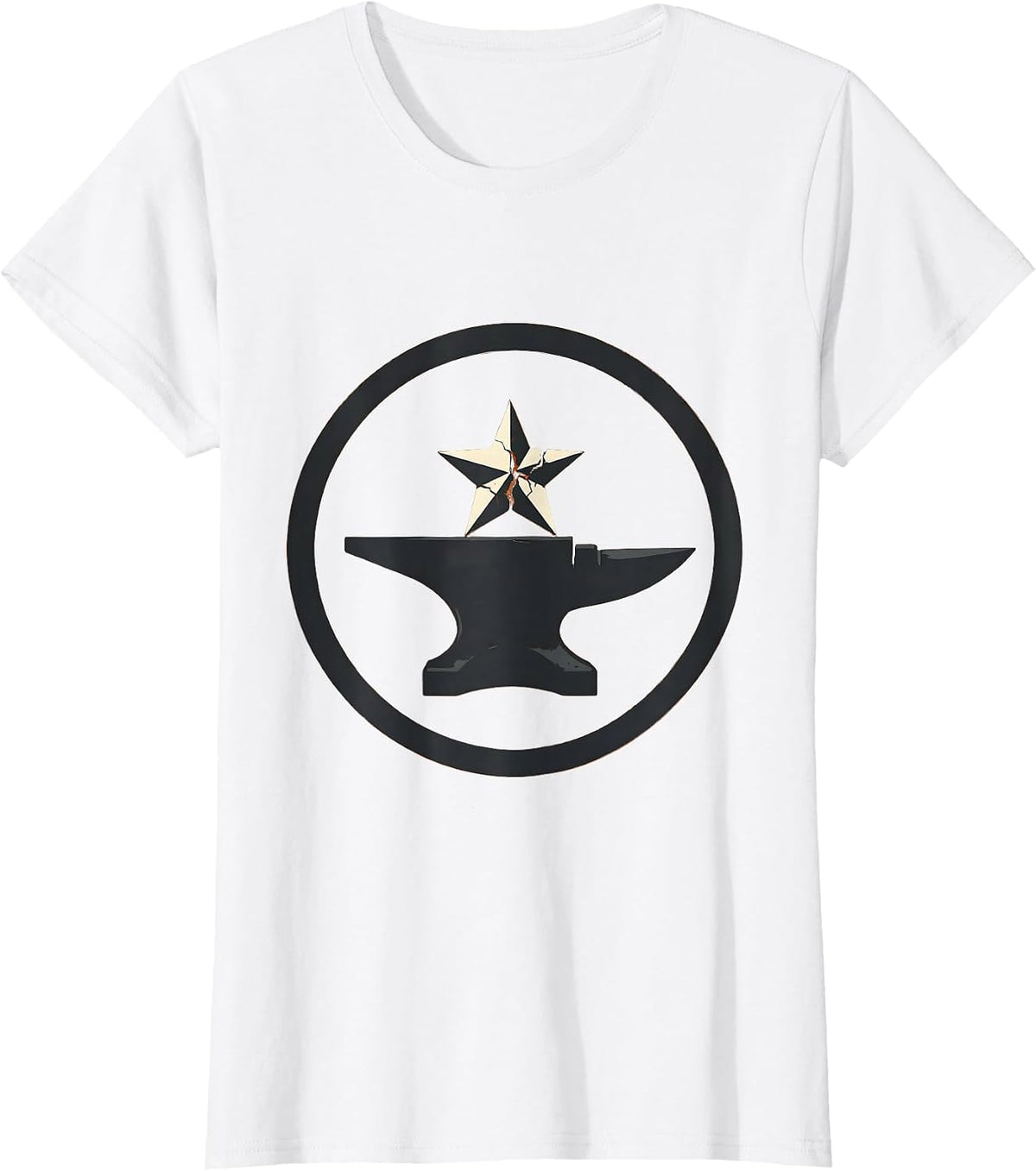 Women's Star Forged on Anvil Blacksmith Graphic T-Shirt - White