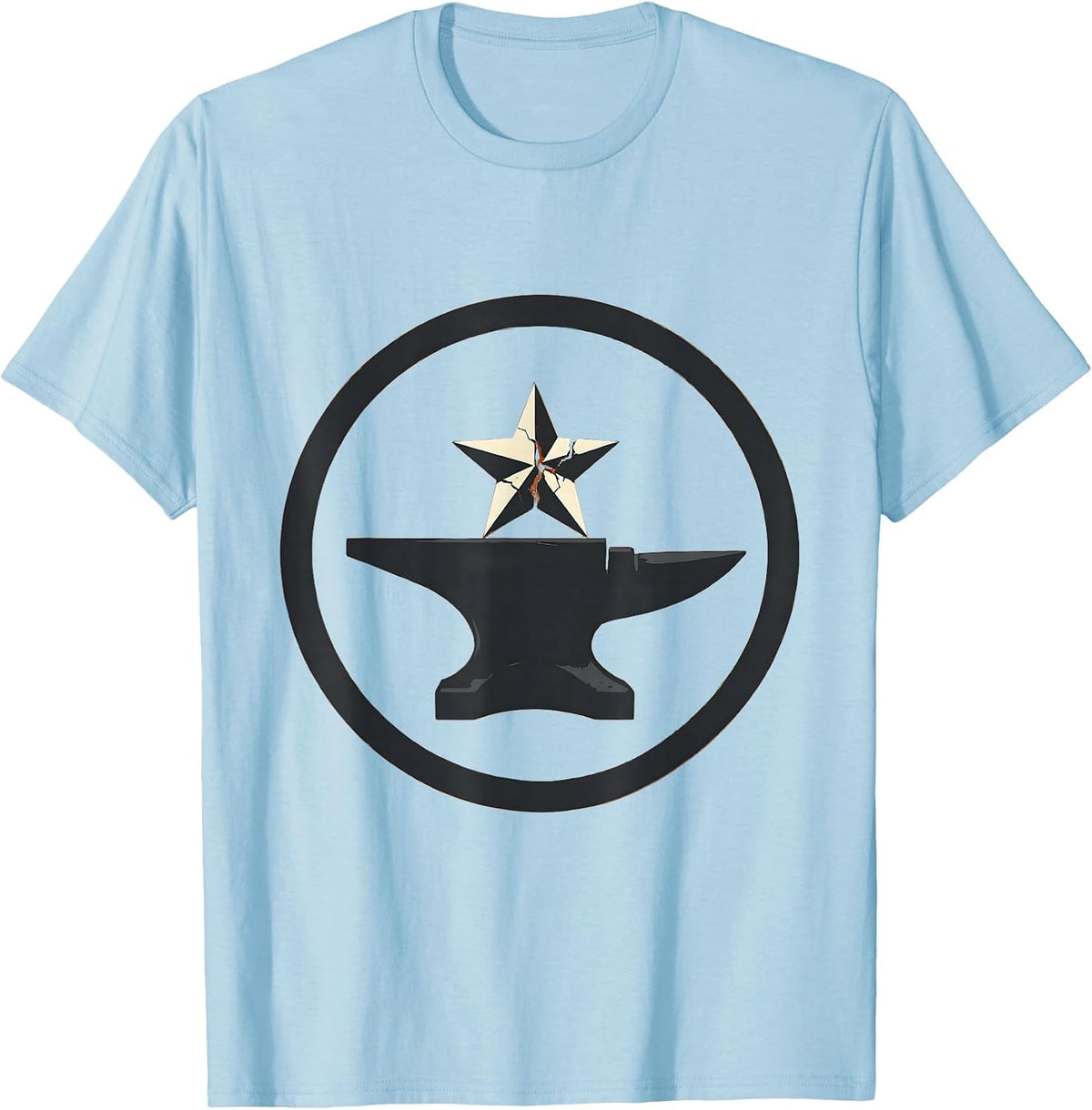 Men's Star Forged on Anvil Blacksmith Graphic T-Shirt - Baby Blue