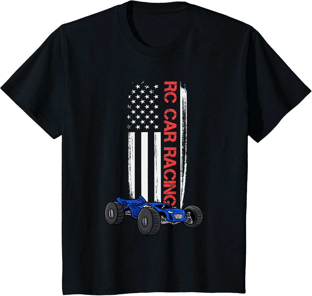 Radio Control American Flag RC Car Racing T-Shirt - Black