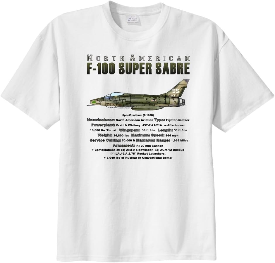 F-100D SuperSaber Short Sleeve T-Shirt - White