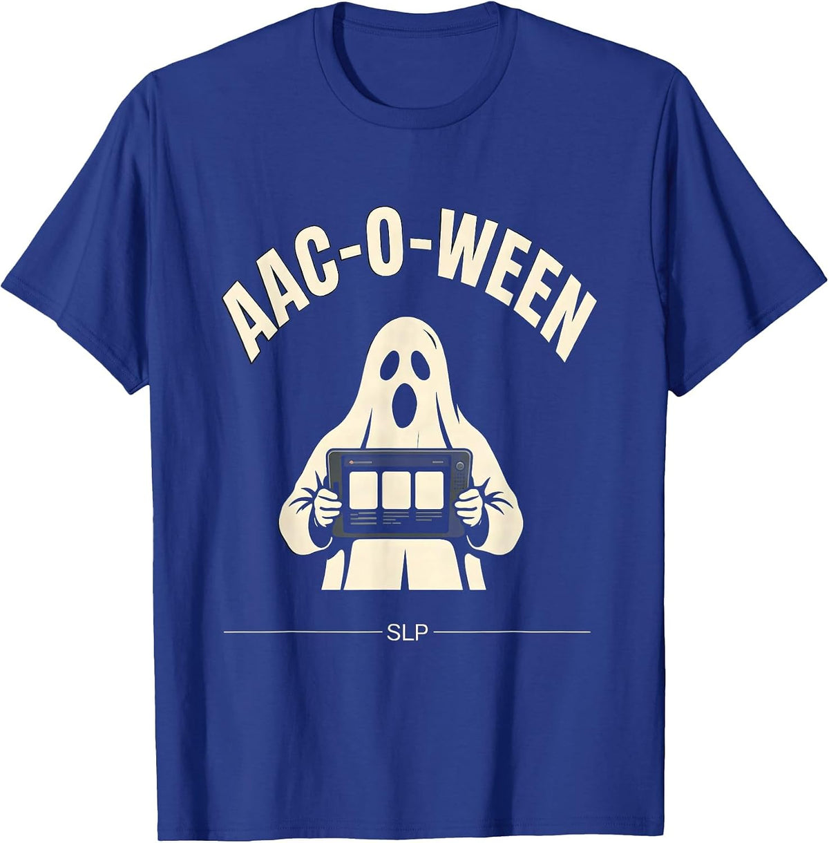 Men's AAC-O-Ween SLP Speech Language Pathology Halloween Therapist T-Shirt - Royal Blue