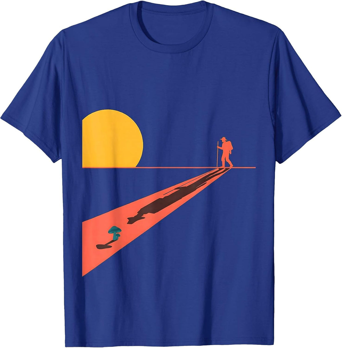 Golden Sun Morel Shadow Flat Vector Forager Humor T-Shirt - Royal Blue