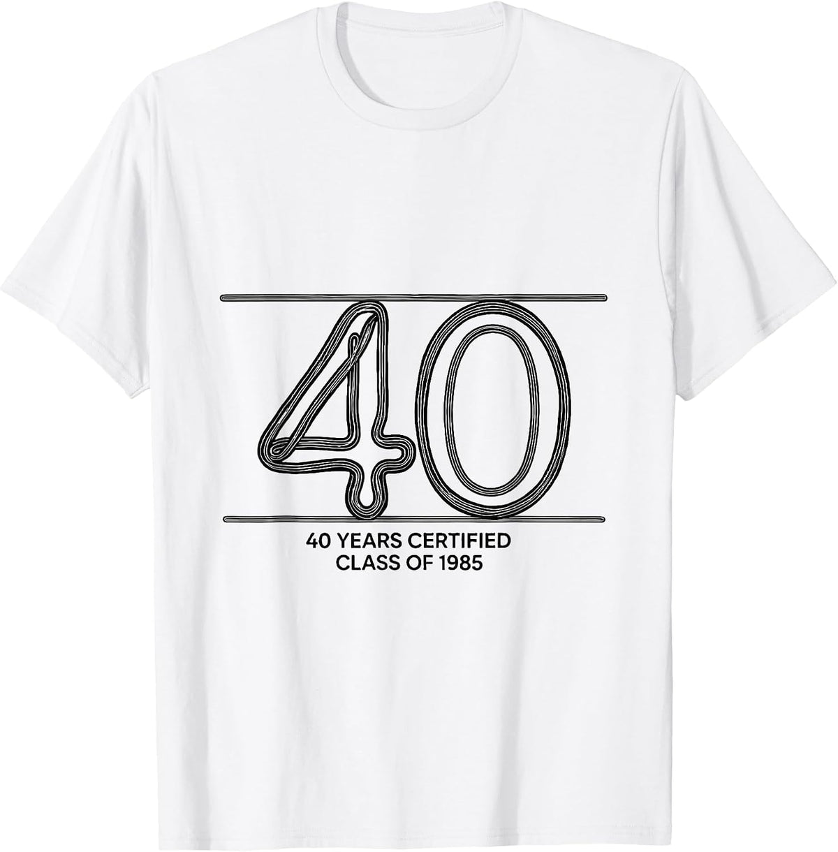 Men's 40 Years Certified Class of 1985 Vintage Milestone Birthday T-Shirt - White