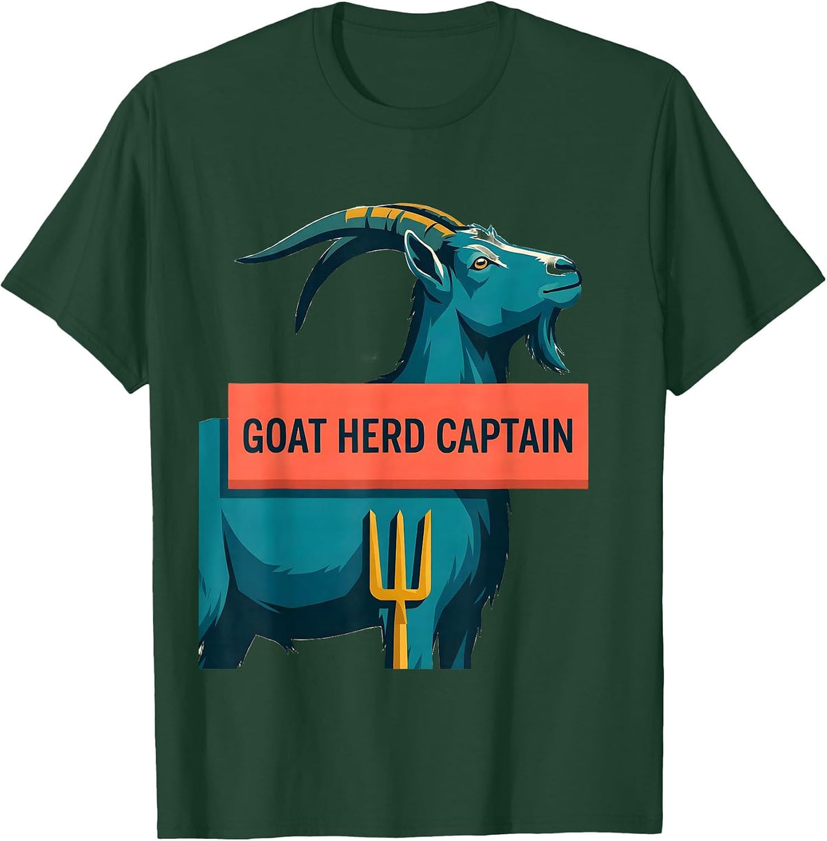 Men's Goat Herd Captain Funny Goat Farmer Animal Lover Gift T-Shirt - Dark Green