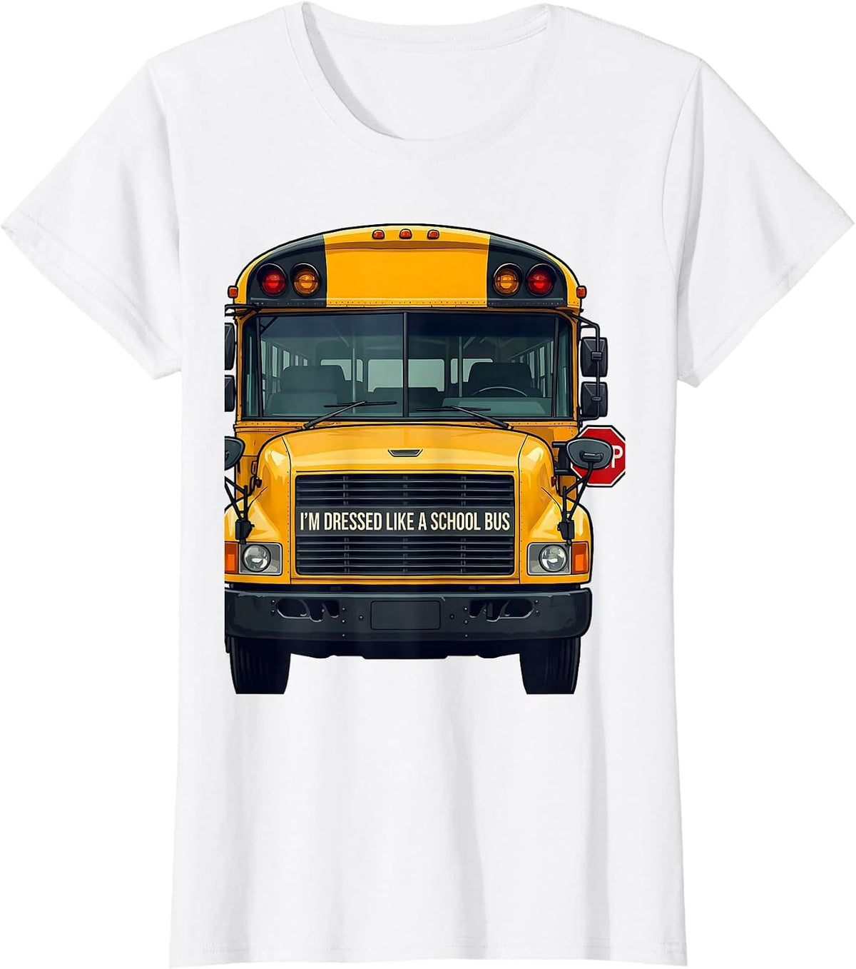 I'm Dressed Like A School Bus Funny Halloween Costume T-Shirt - White