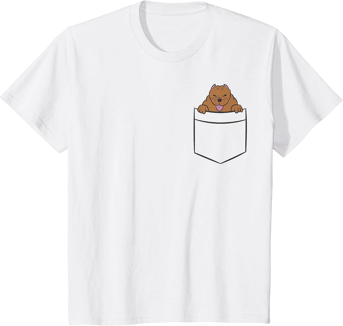 American Bully in The Pocket Cute American Bully T-Shirt - White