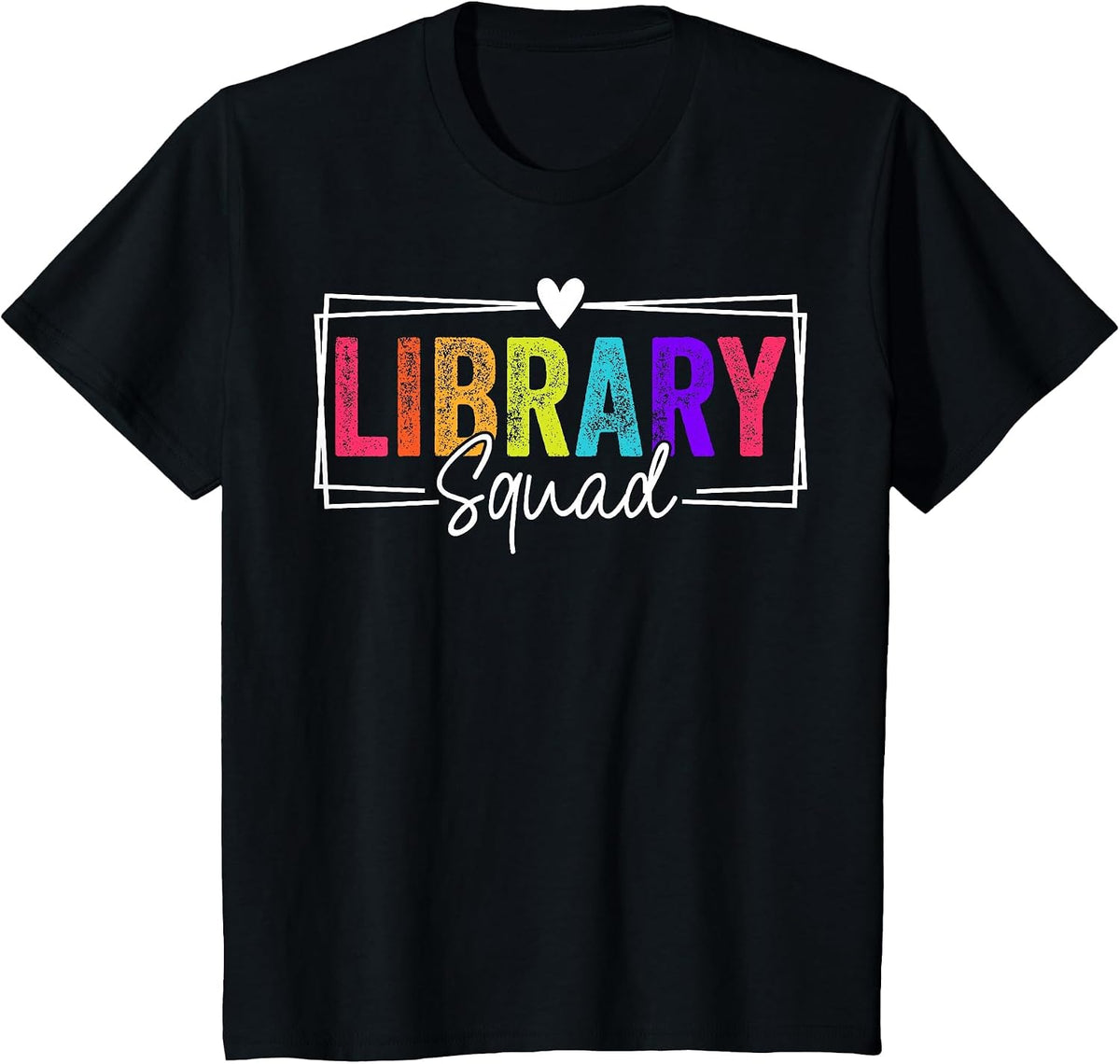 Library Squad Team Librarian Teacher Book Lover T-Shirt - Black