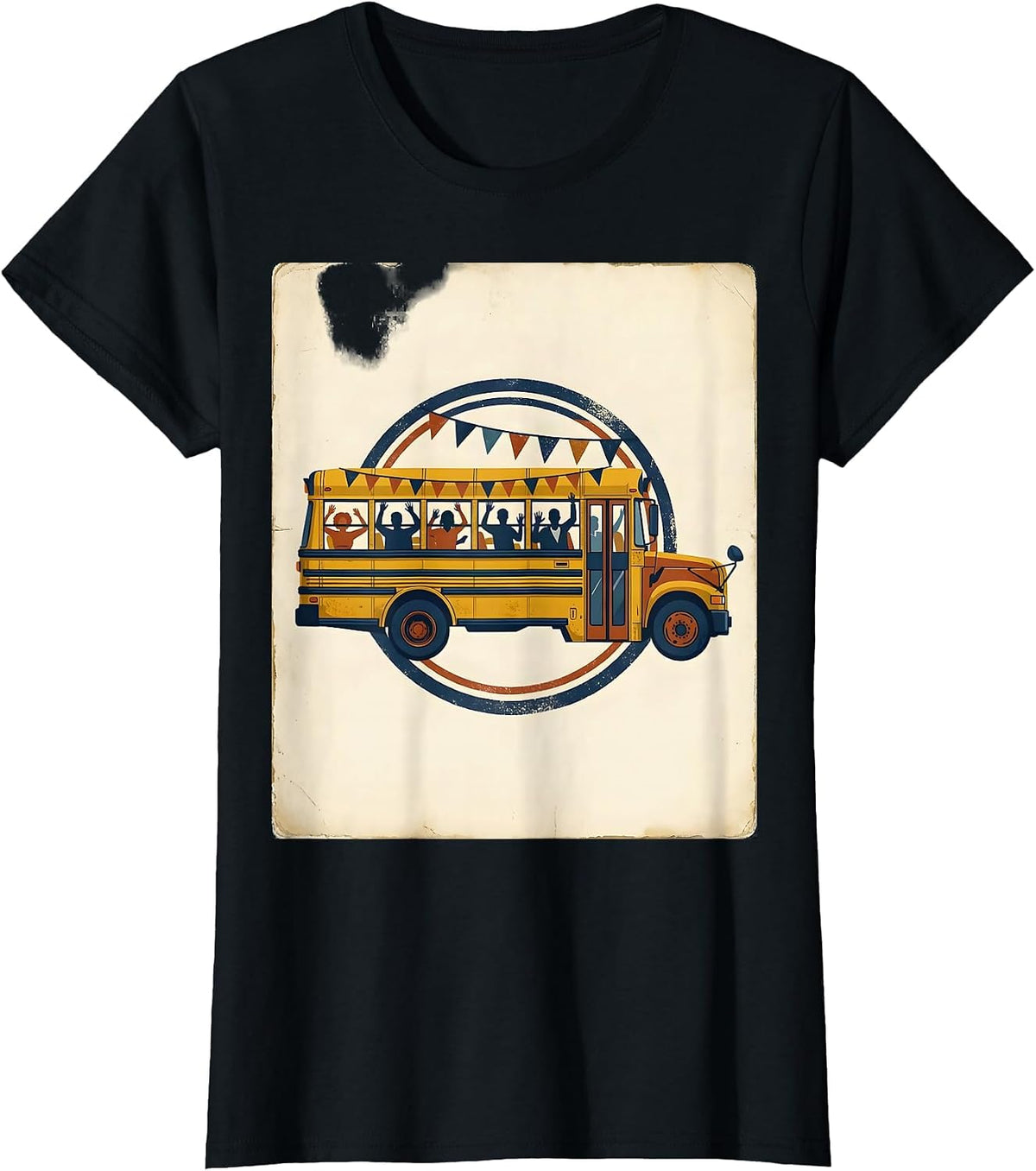 Vintage School Bus Field Trip Teacher Kids T-Shirt - Black