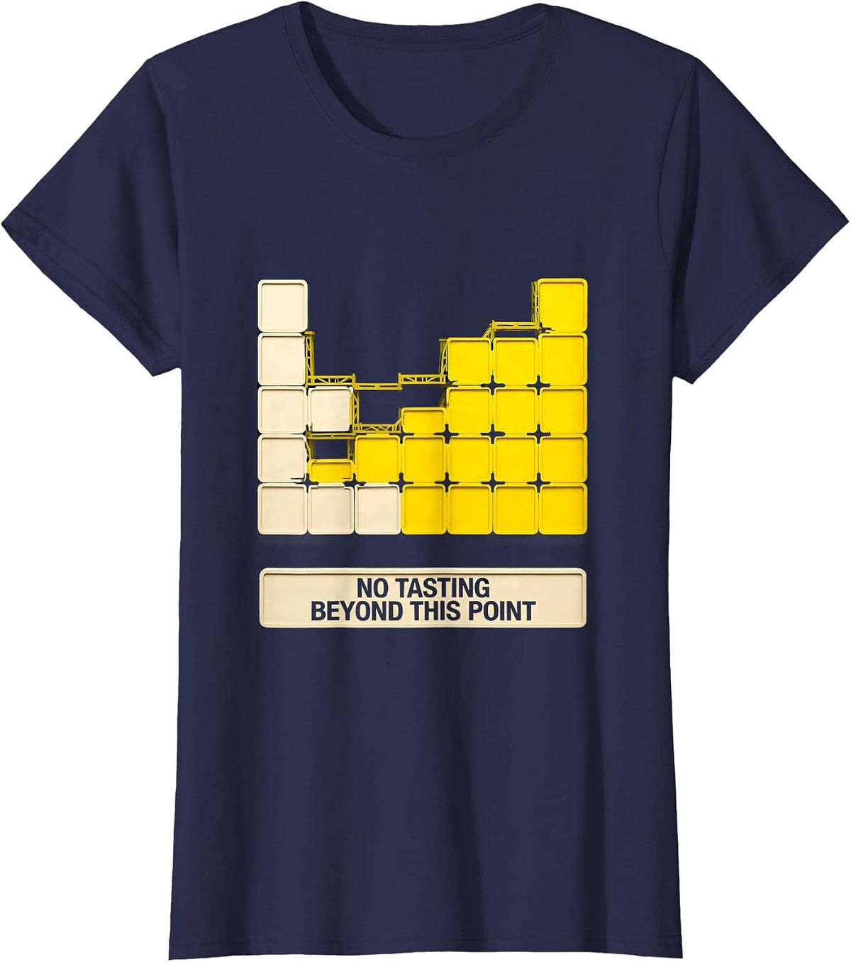 Women's No Tasting Beyond This Point Funny Periodic Table Science T-Shirt - Navy Blue