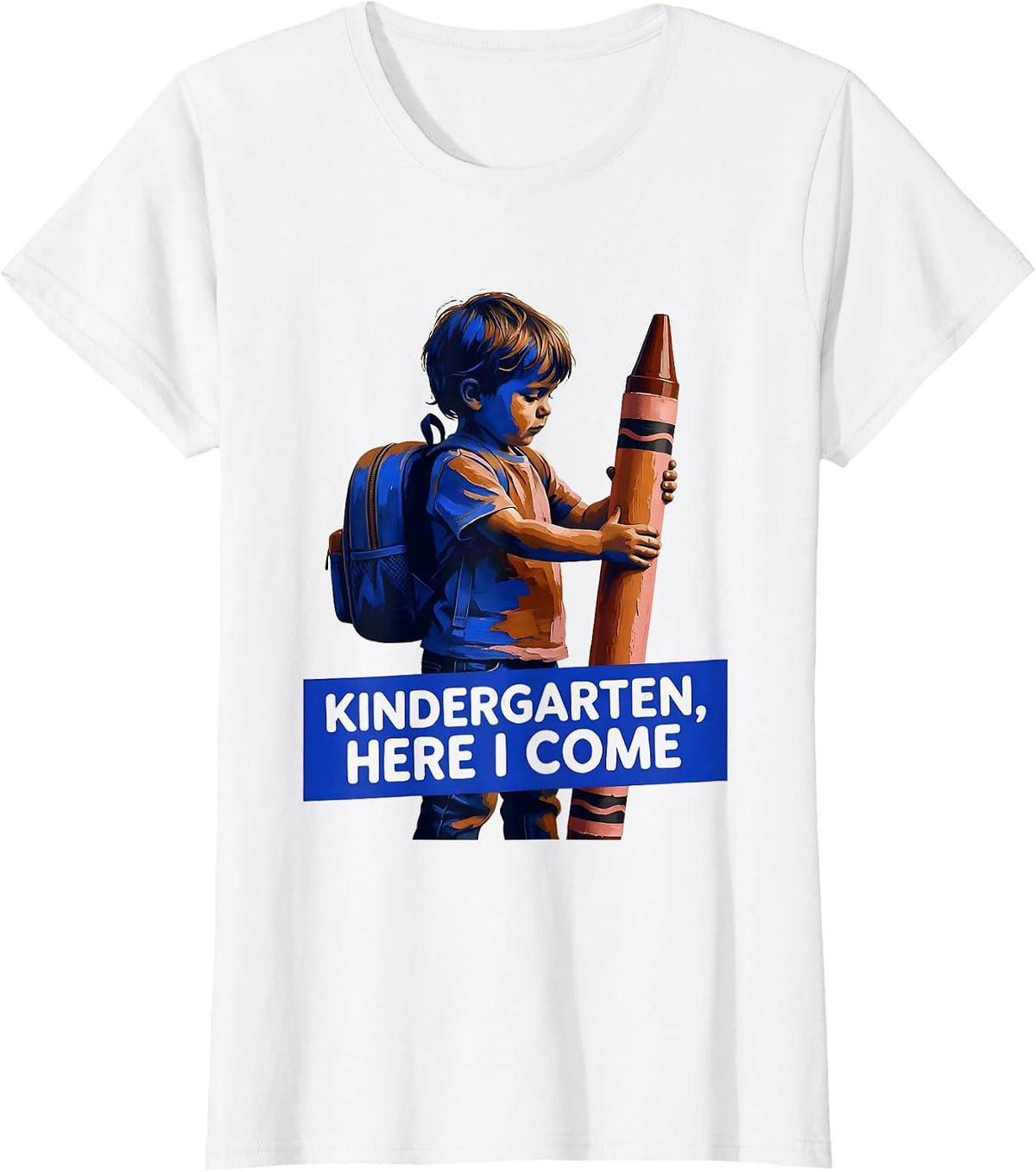 Kindergarten, Here I Come Playful Teacher Back To School T-Shirt - White