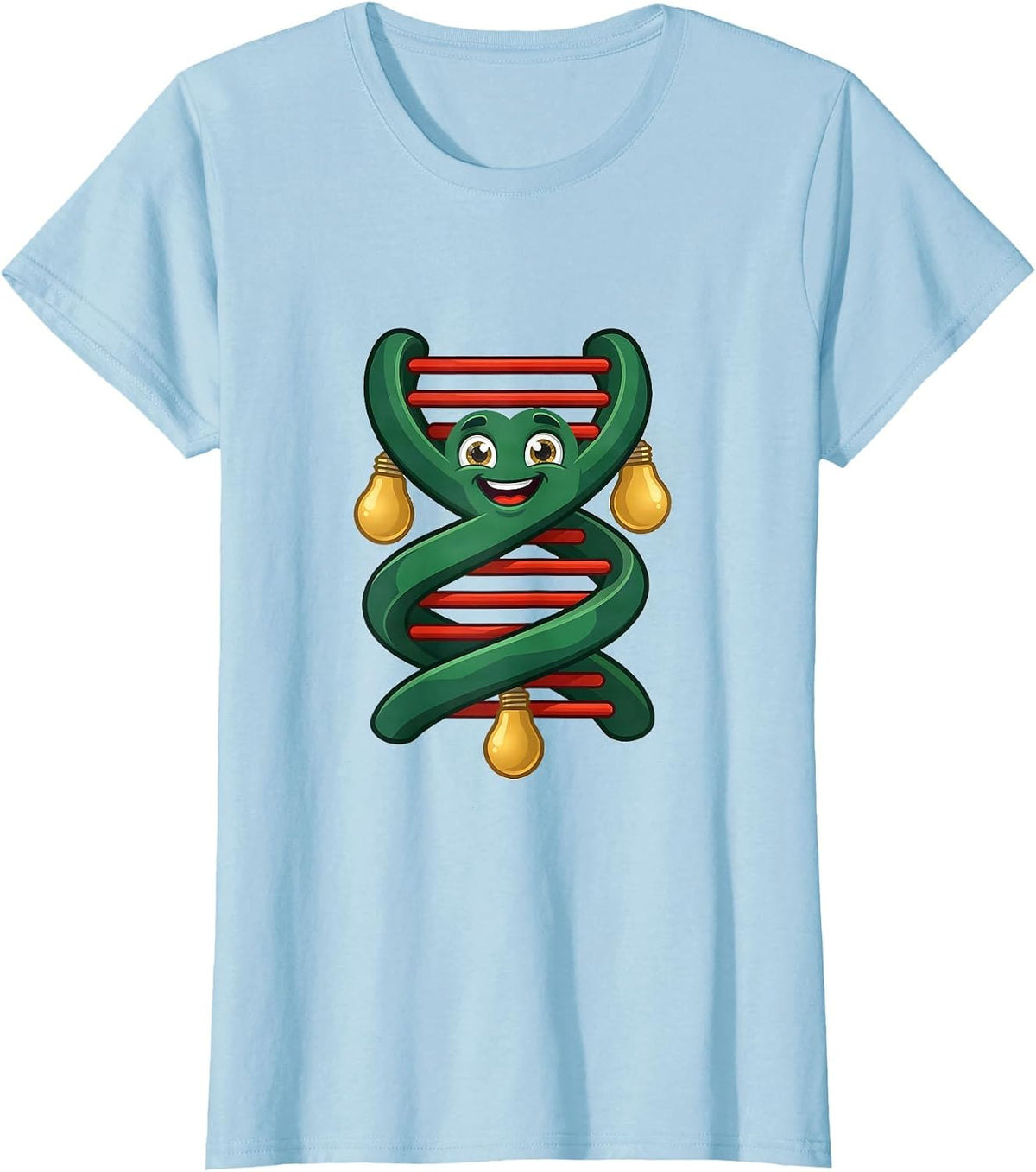 Women's DNA Garland Creature Science Teacher Christmas Humor T-Shirt - Baby Blue