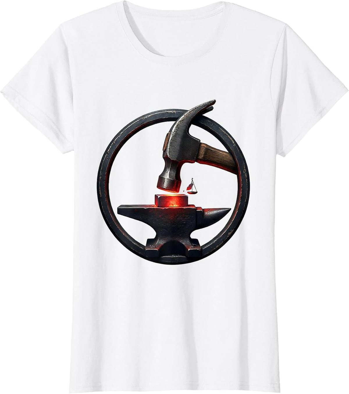 Women's Sealed Hammer Anvil Blacksmith Forge Hobbyist Humor T-Shirt - White