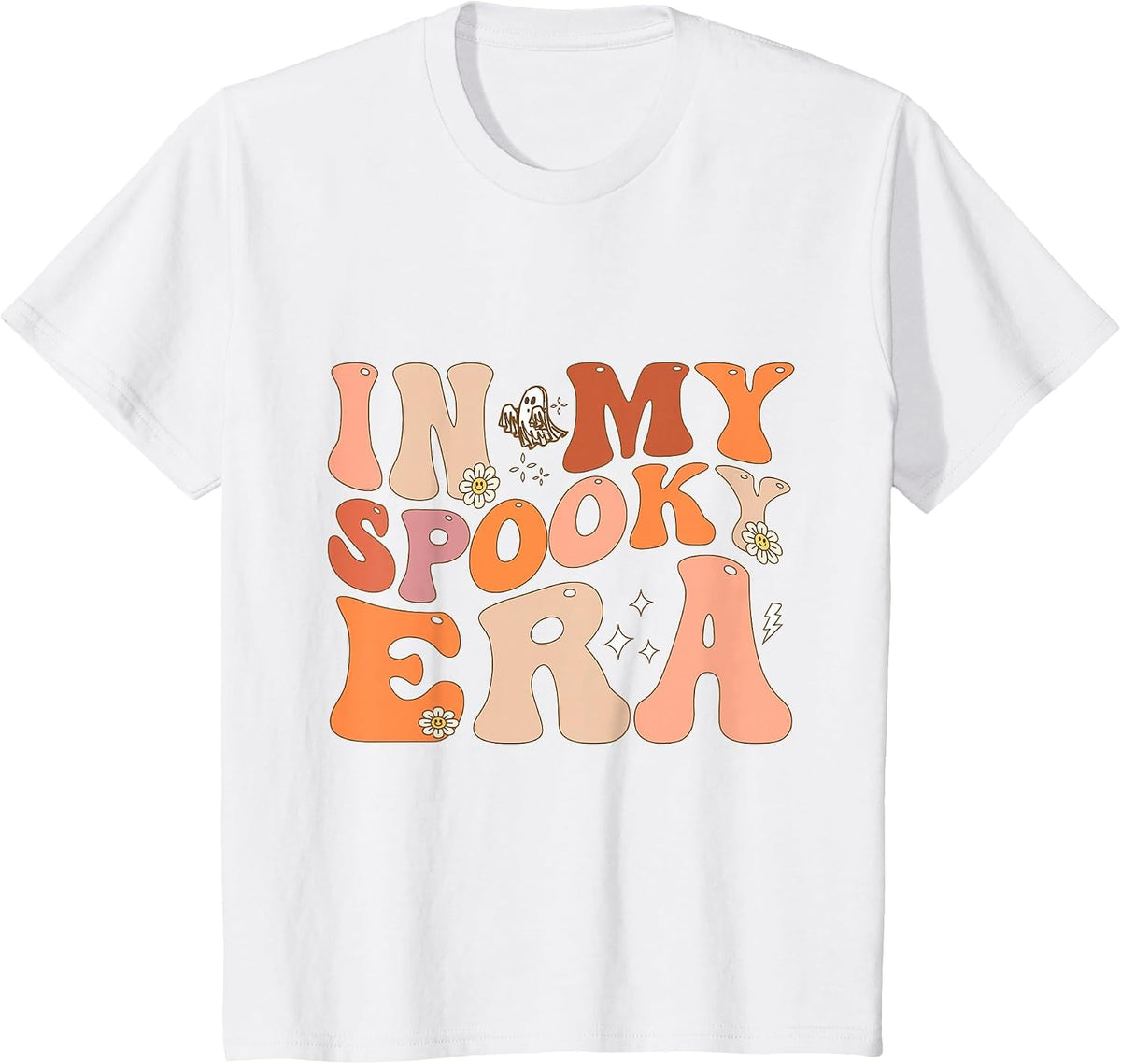 in My Spooky Era Spooky Season Retro Halloween Funny Ghost T-Shirt - White