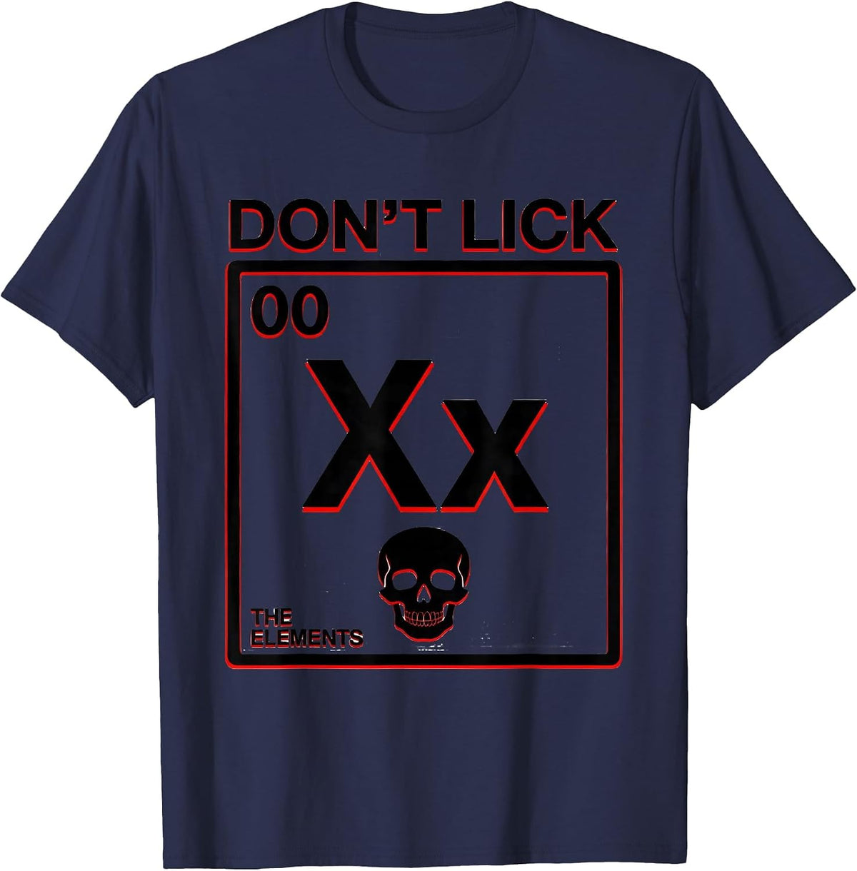 Men's Can I Lick It Periodic Table Science Design T-Shirt - Navy Blue