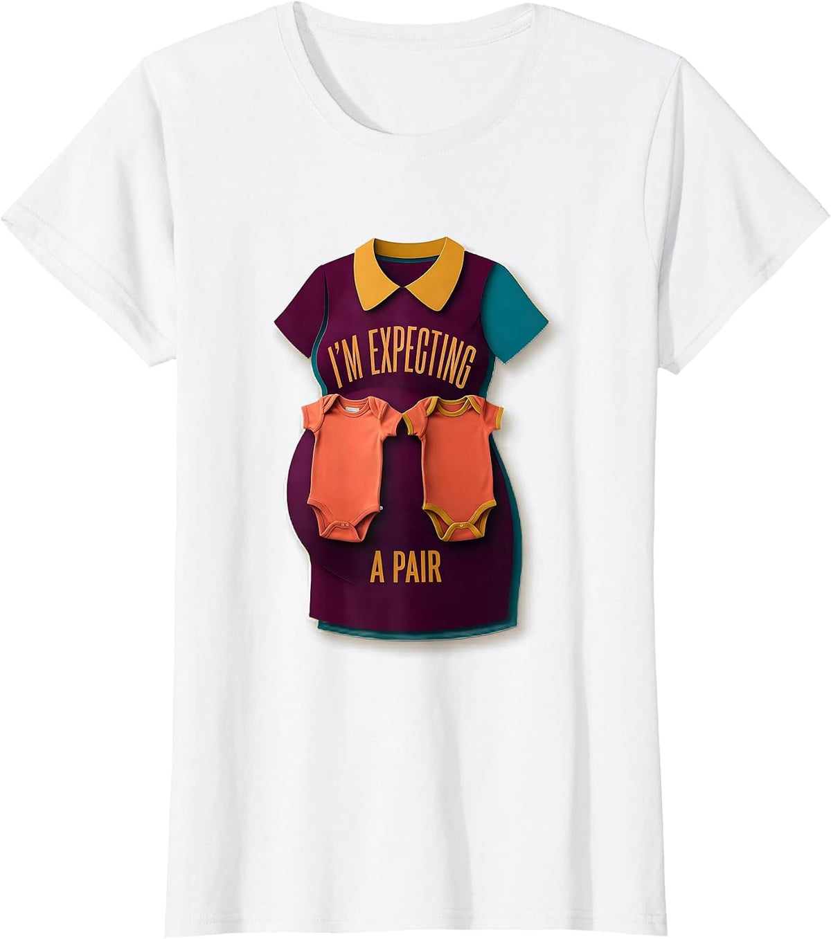 I’m Expecting A Pair Funny Twin Mom Pregnancy Announcement T-Shirt - White