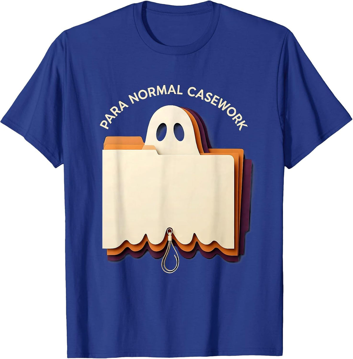 Men's Para Normal Casework Paper Cutout Ghost Paraeducator T-Shirt - Royal Blue