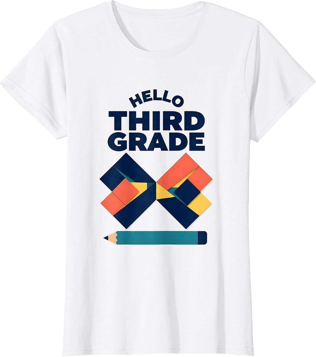 Hello Third Grade Cute Coquette Bow Back to School T-Shirt - White